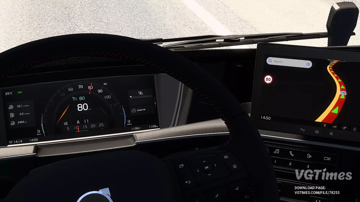 Euro Truck Simulator 2 — Улучшенная приборная панель для Volvo FH6 [1.53]