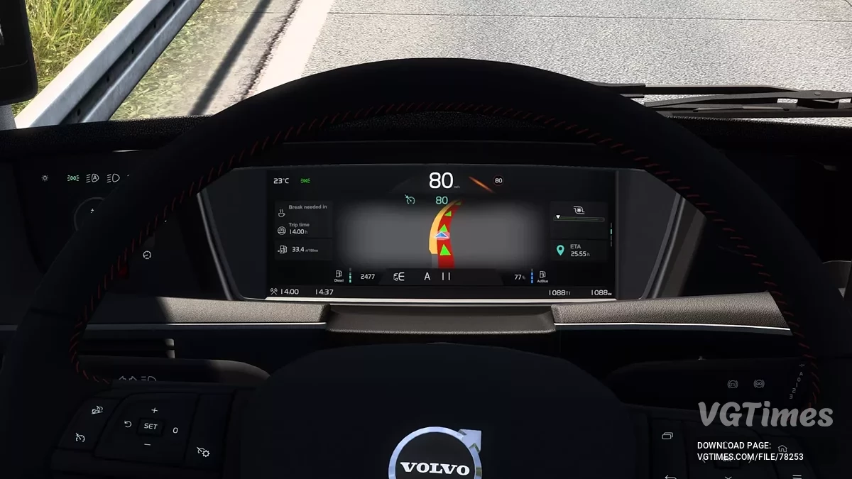 Euro Truck Simulator 2 — Улучшенная приборная панель для Volvo FH6 [1.53]