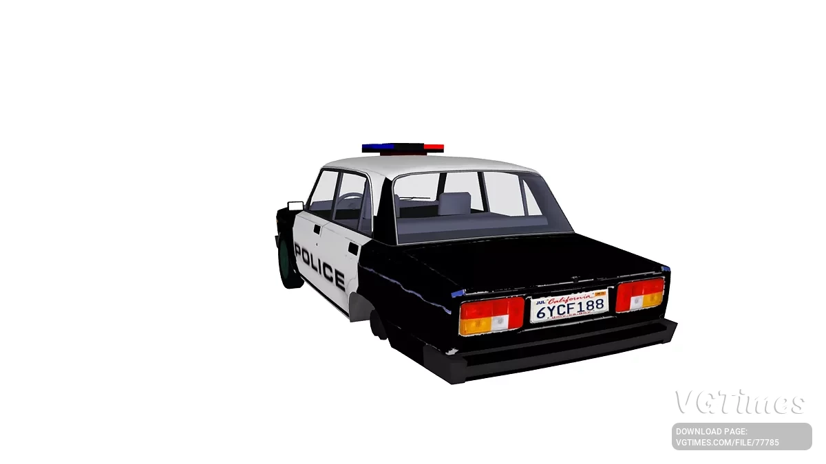 Simple Car Crash Physics Sim — ВАЗ-2105 American police