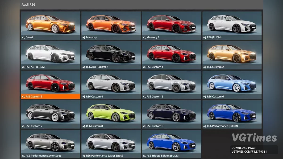 BeamNG.drive — Audi RS6 (2013-2018) v1.0 (0.34.x)