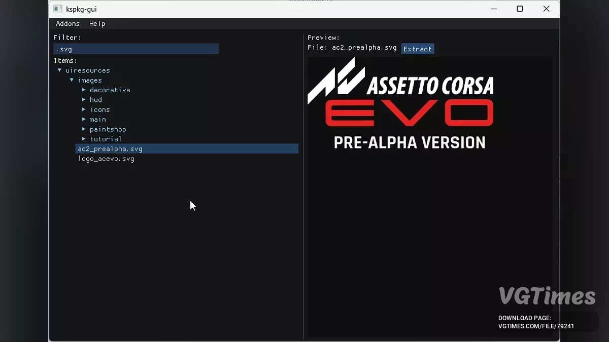 Assetto Corsa EVO — Экстрактор и русификатор kspkg-viewer