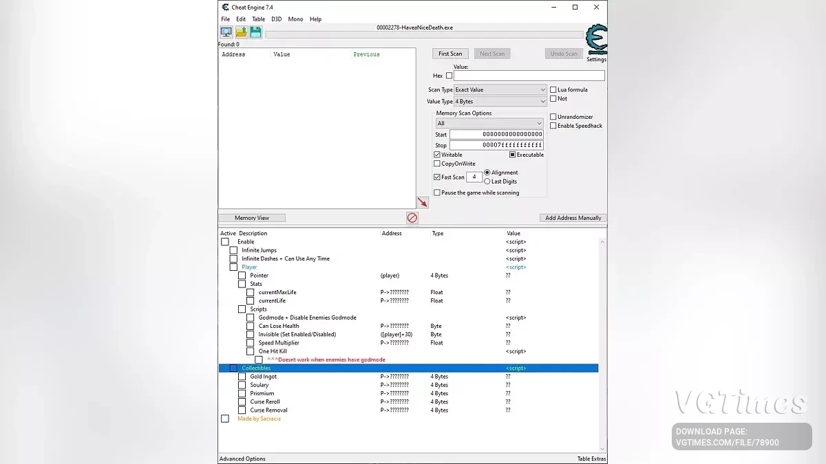 Have a Nice Death — Таблица для Cheat Engine [UPD: 26.03.2023]