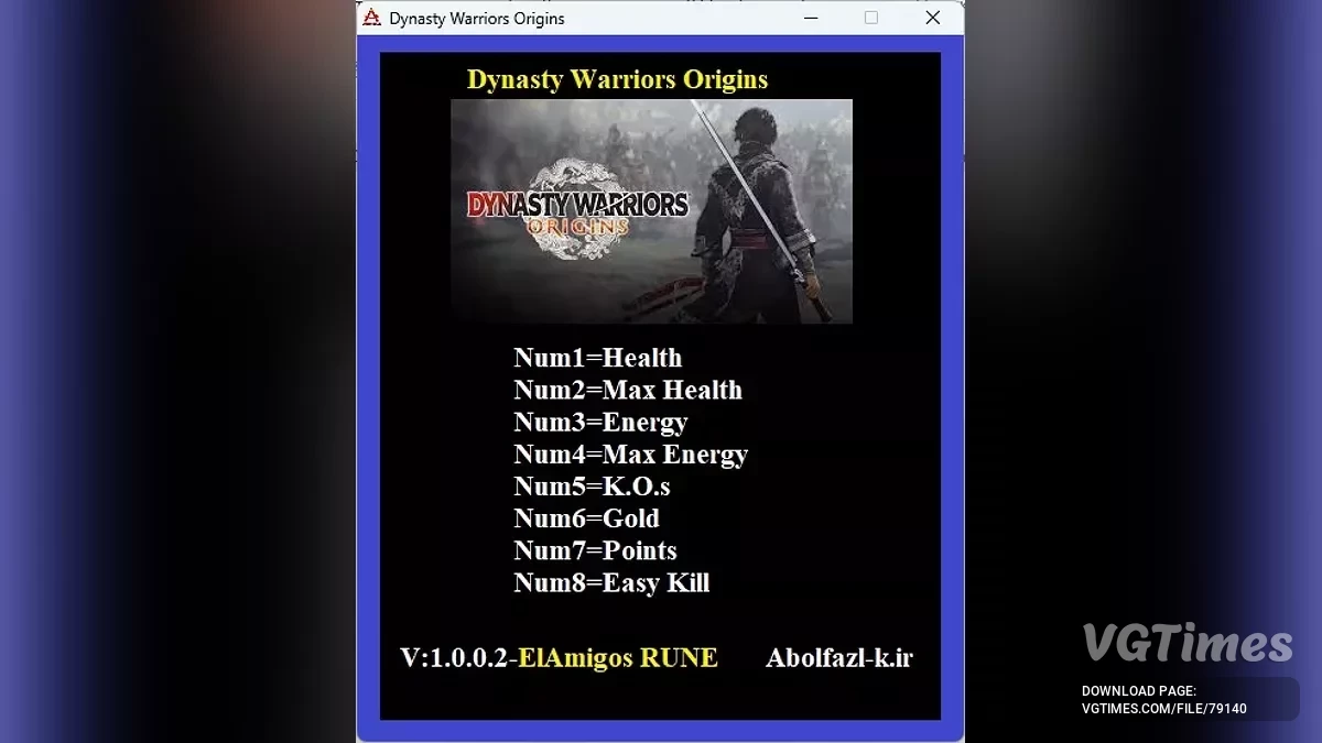 Dynasty Warriors: Origins — Трейнер (+8) [1.0.0.2]