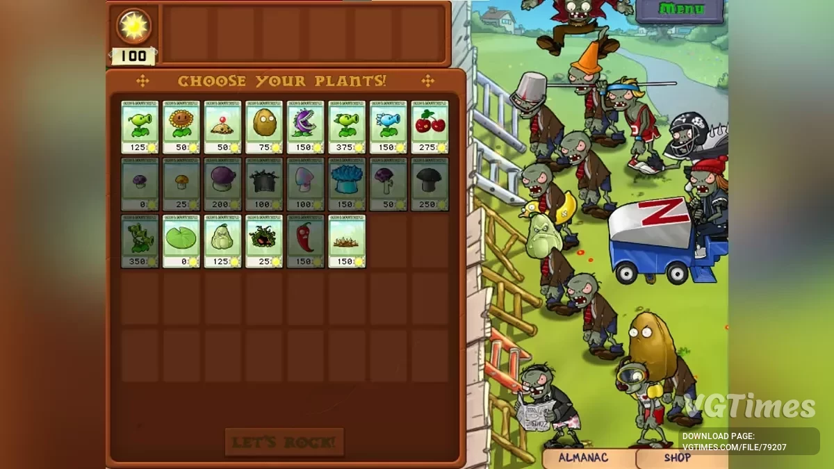 Plants vs. Zombies — ViVo - сложный мод с новыми видами зомби и растений