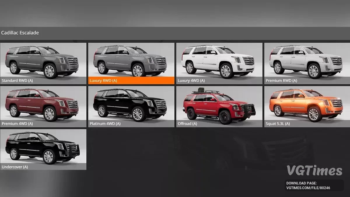 BeamNG.drive — Cadillac Escalade 2015 v1.0 (0.34.x)