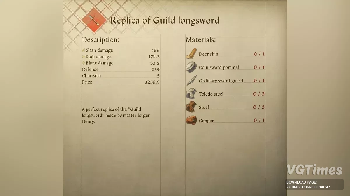 Kingdom Come: Deliverance 2 — Чертежи копий уникального оружия