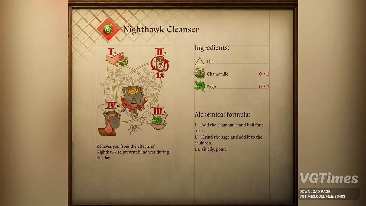 Kingdom Come: Deliverance 2 — Очищающее зелье "Ночного ястреба"