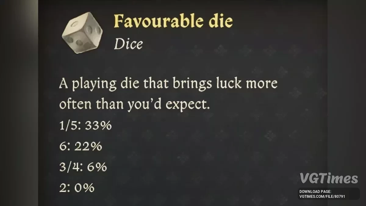 Kingdom Come: Deliverance 2 — Подробная статистика для каждой игральной кости