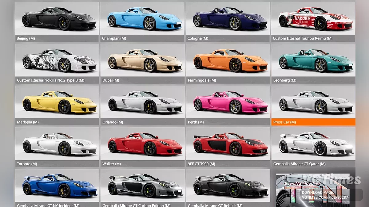 BeamNG.drive — Porsche Carrera GT 2004-2006 v2.0 (0.34.x)