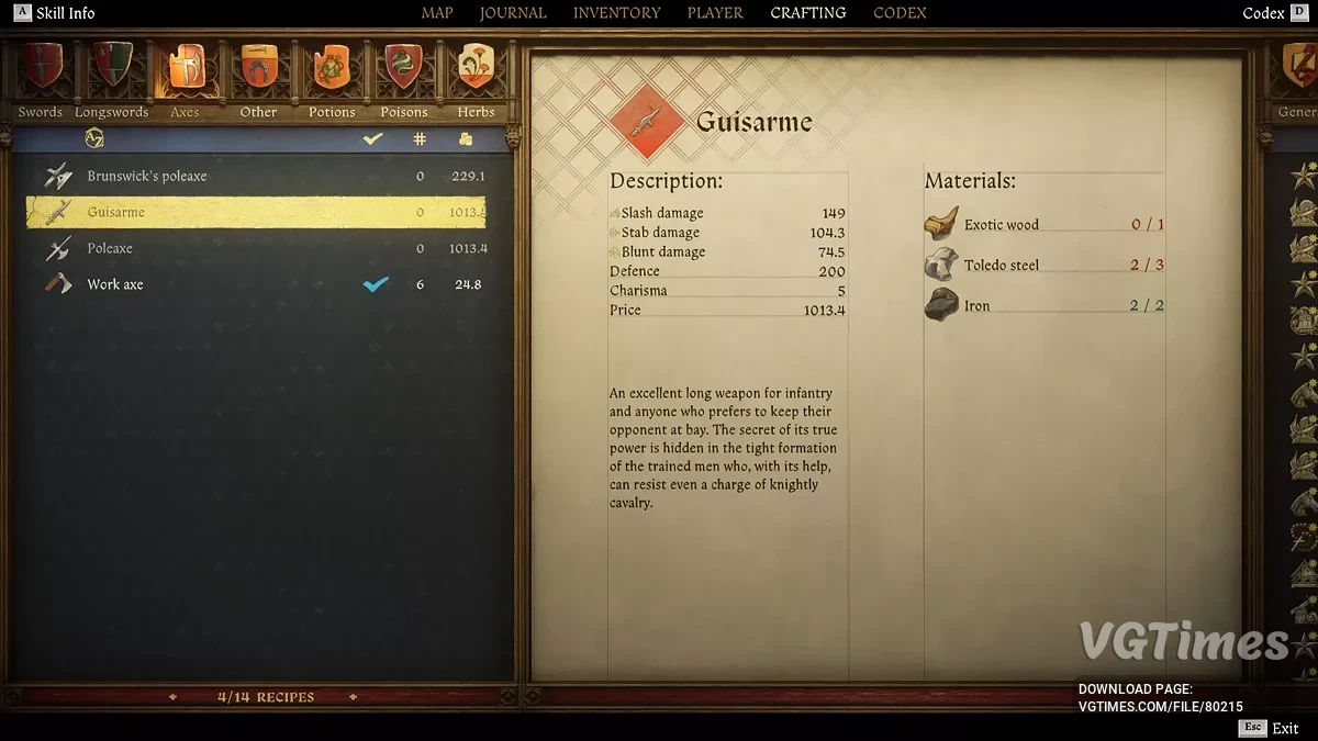 Kingdom Come: Deliverance 2 — Рецепты древкового оружия