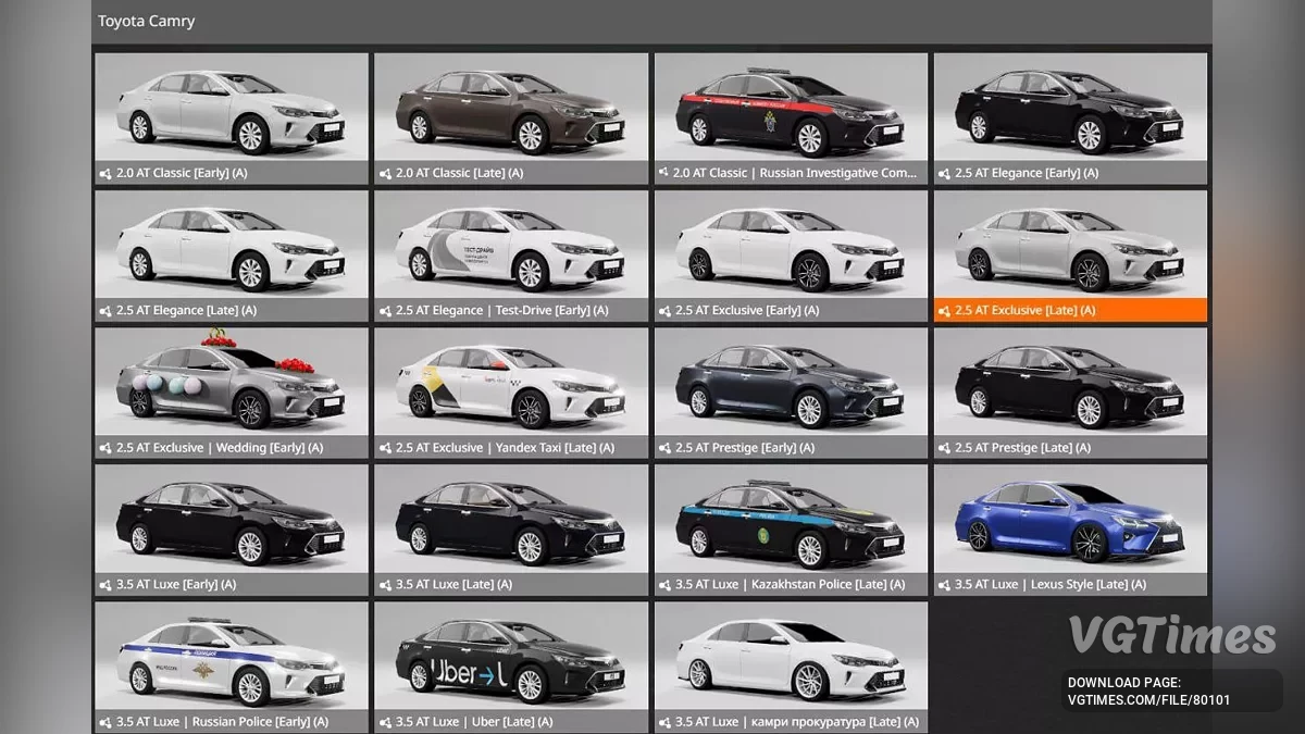 BeamNG.drive — Toyota Camry V55 v5.0 (0.34.x)