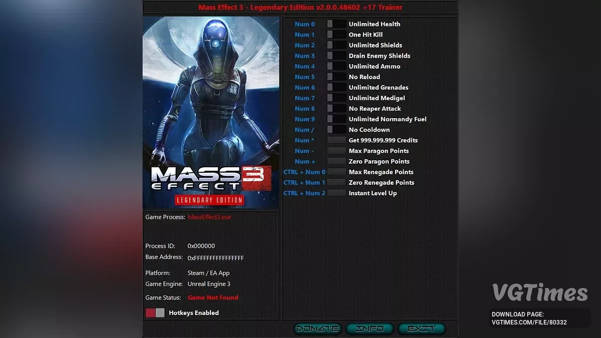 Mass Effect Legendary Edition — Трейнер (+17) [2.0.0.48602]