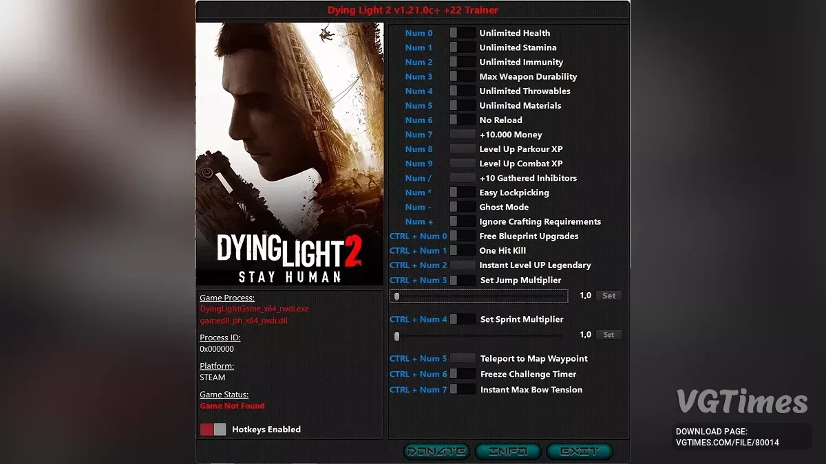 Dying Light 2 Stay Human — Трейнер (+22) [1.20.1c: Fixed]