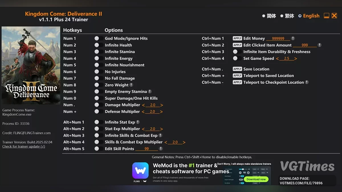 Kingdom Come: Deliverance 2 — Трейнер (+24) [1.0]