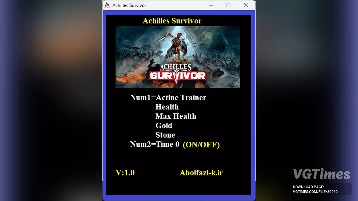 Achilles: Survivor — Трейнер (+5) [1.0]