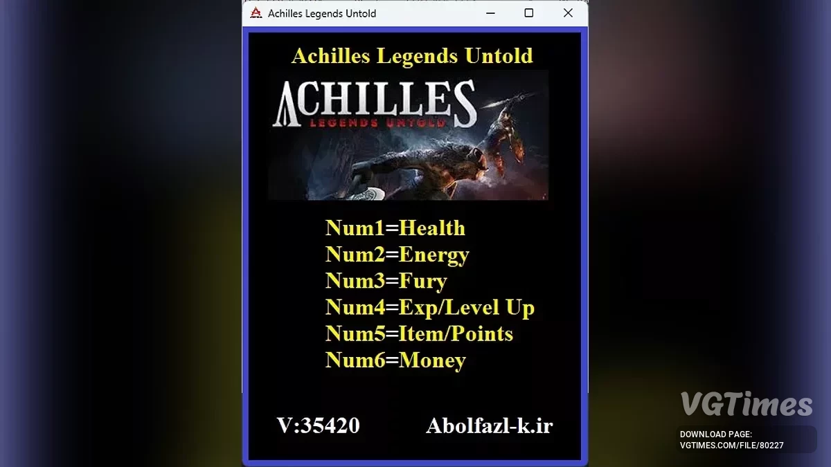 Achilles: Legends Untold — Трейнер (+6) [3520]