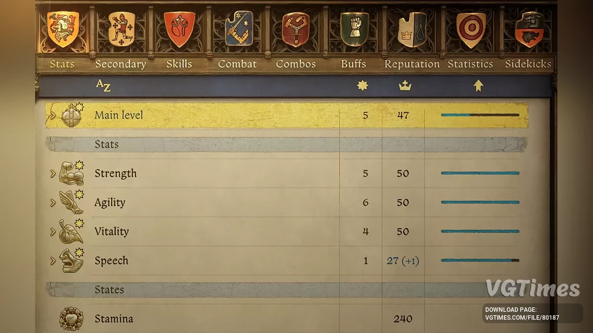Kingdom Come: Deliverance 2 — Увеличенный максимальный уровень характеристик