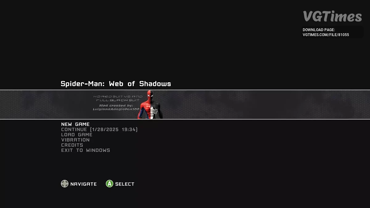 Spider-Man: Web of Shadows (2008) — HD Красный Костюм V6 и Полный Черный Костюм
