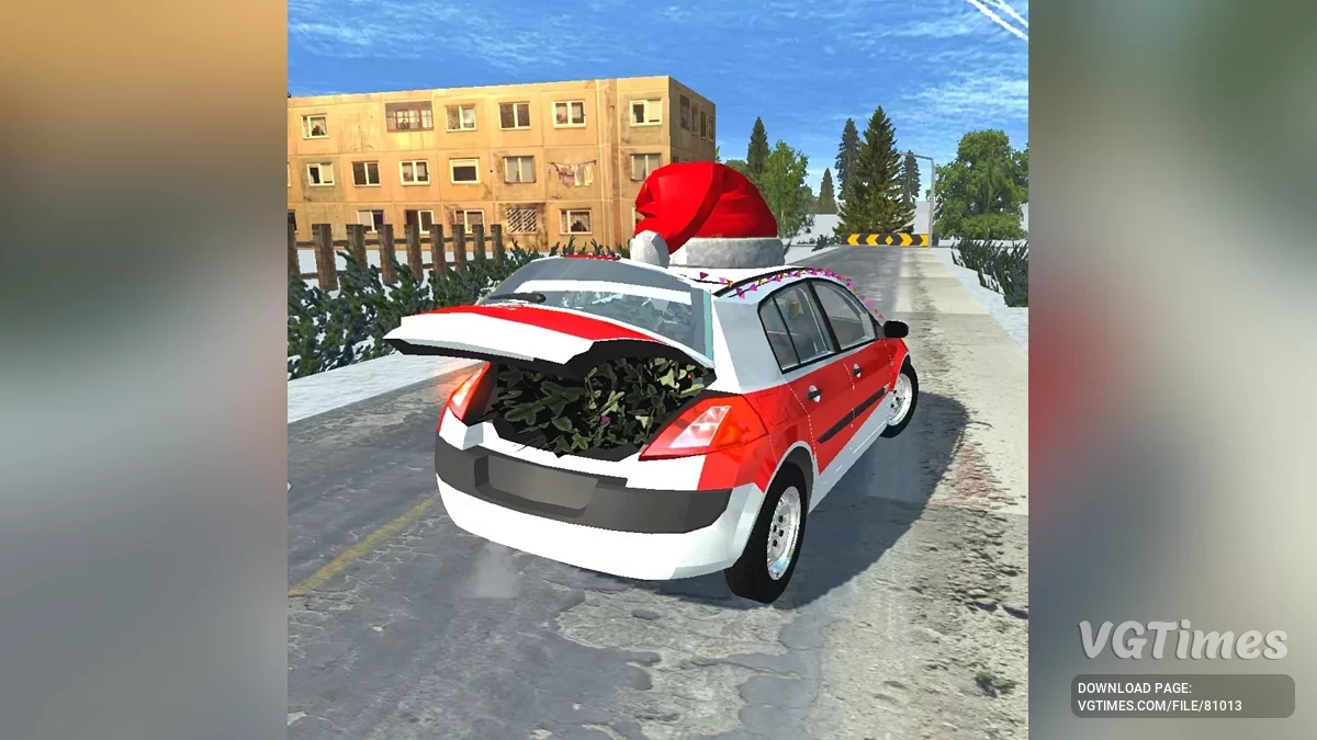 Simple Car Crash Physics Sim — Renault Megane 2 Christmas edition