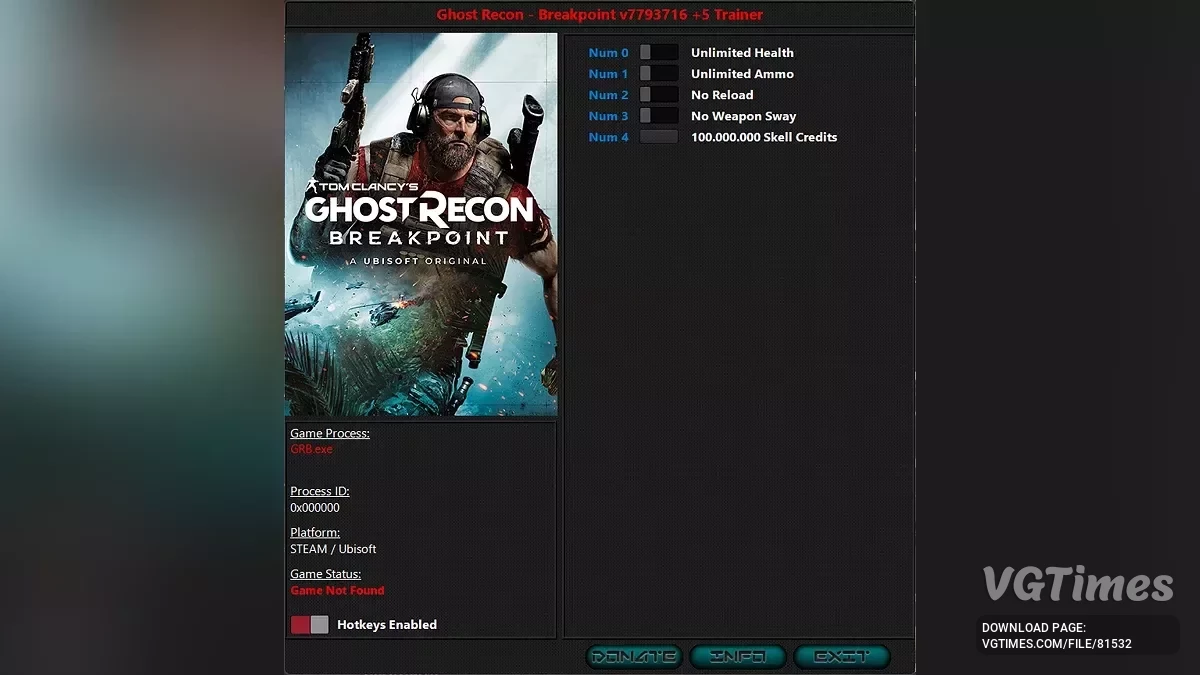 Tom Clancy&#039;s Ghost Recon: Breakpoint — Трейнер (+5) [7793716 Fixed]