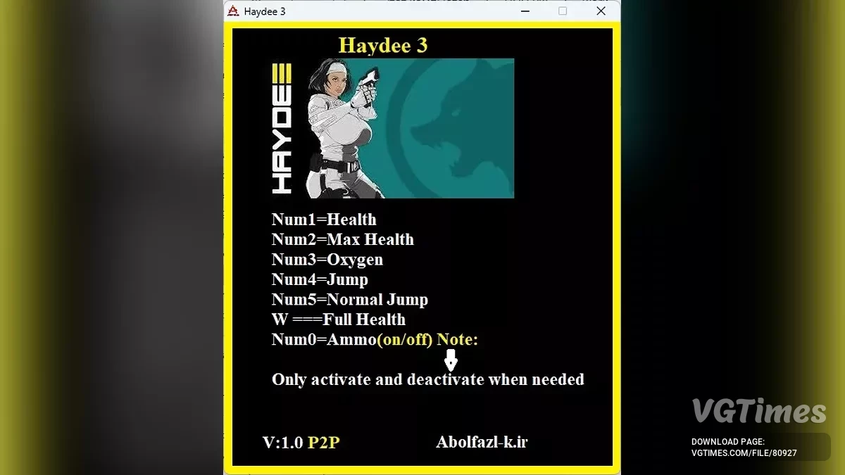 Haydee 3 — Трейнер (+7) [1.0]