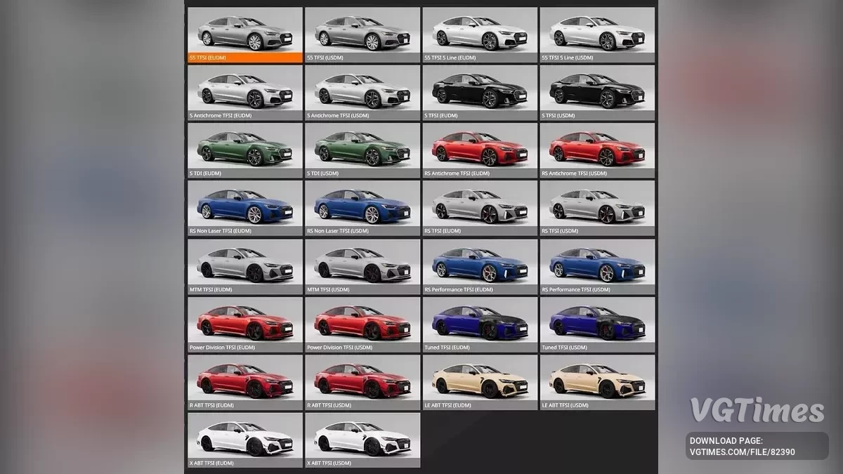 BeamNG.drive — Audi A,S,RS7 4K8/C8 v1.1 (0.35.x)