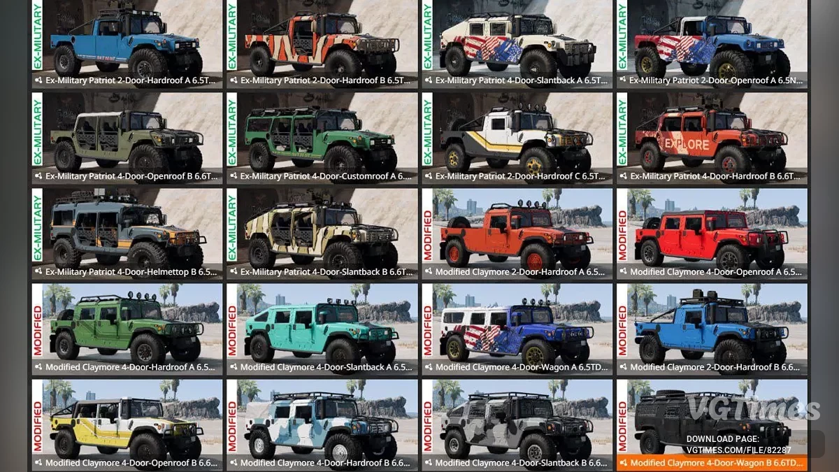 BeamNG.drive — Gunner Patriot/Claymore (0.35.x)