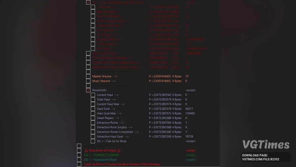 R.E.P.O. — Таблица для Cheat Engine [UPD: 12.04.2025]