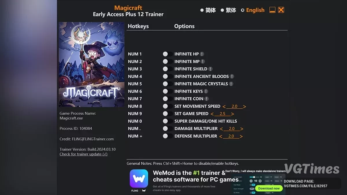 Magicraft — Трейнер (+12) [EA: 29.04.2025]