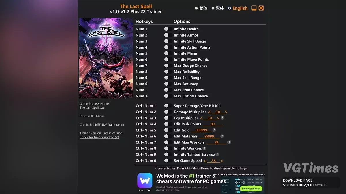 The Last Spell — Трейнер (+22) [1.0 - 1.2]