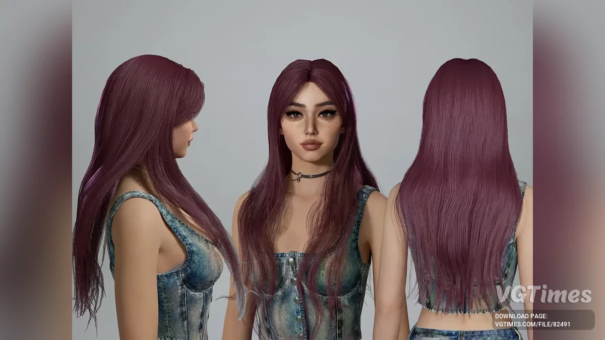 inZOI — Волнистая длинная прическа