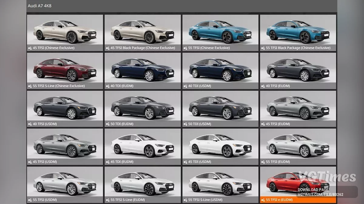 BeamNG.drive — Audi A,S,RS7 4K8/C8 v1.6.2 (0.35.x)