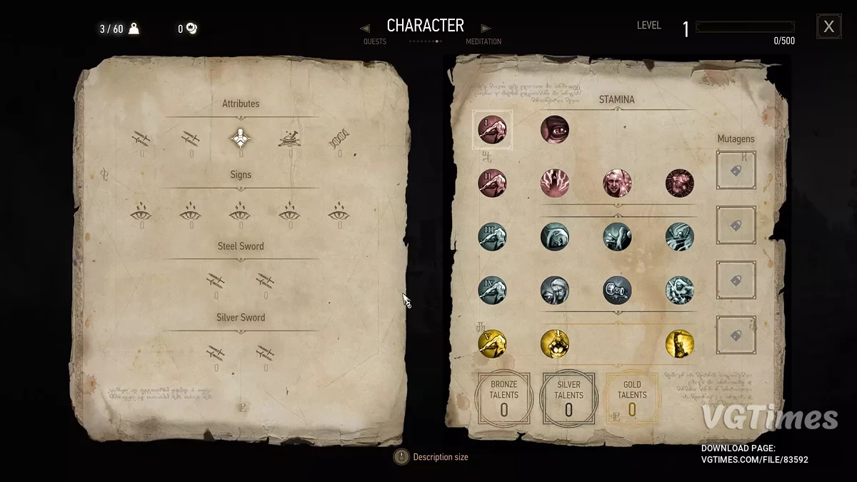 The Witcher 3: Wild Hunt - Complete Edition — Дерево умений из "Ведьмака 1"