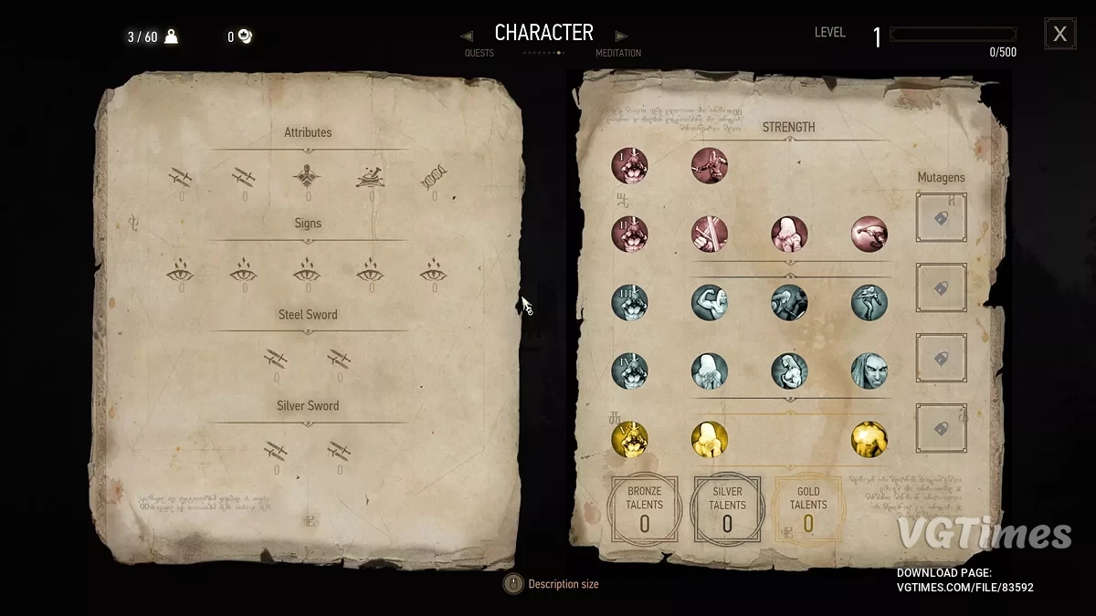 The Witcher 3: Wild Hunt - Complete Edition — Дерево умений из "Ведьмака 1"