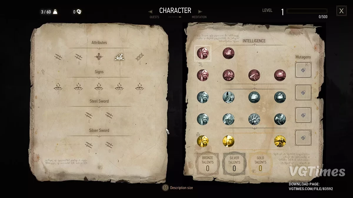 The Witcher 3: Wild Hunt - Complete Edition — Дерево умений из "Ведьмака 1"