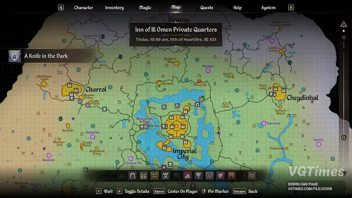 The Elder Scrolls 4: Oblivion Remastered — Карта мира с достопримечательностями