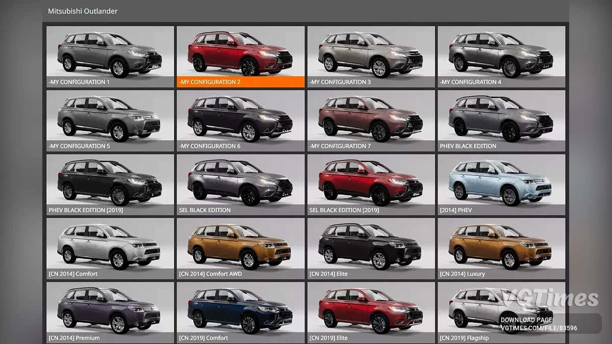 BeamNG.drive — Mitsubishi Outlander 2014-2021 v1.0 (0.35.x)