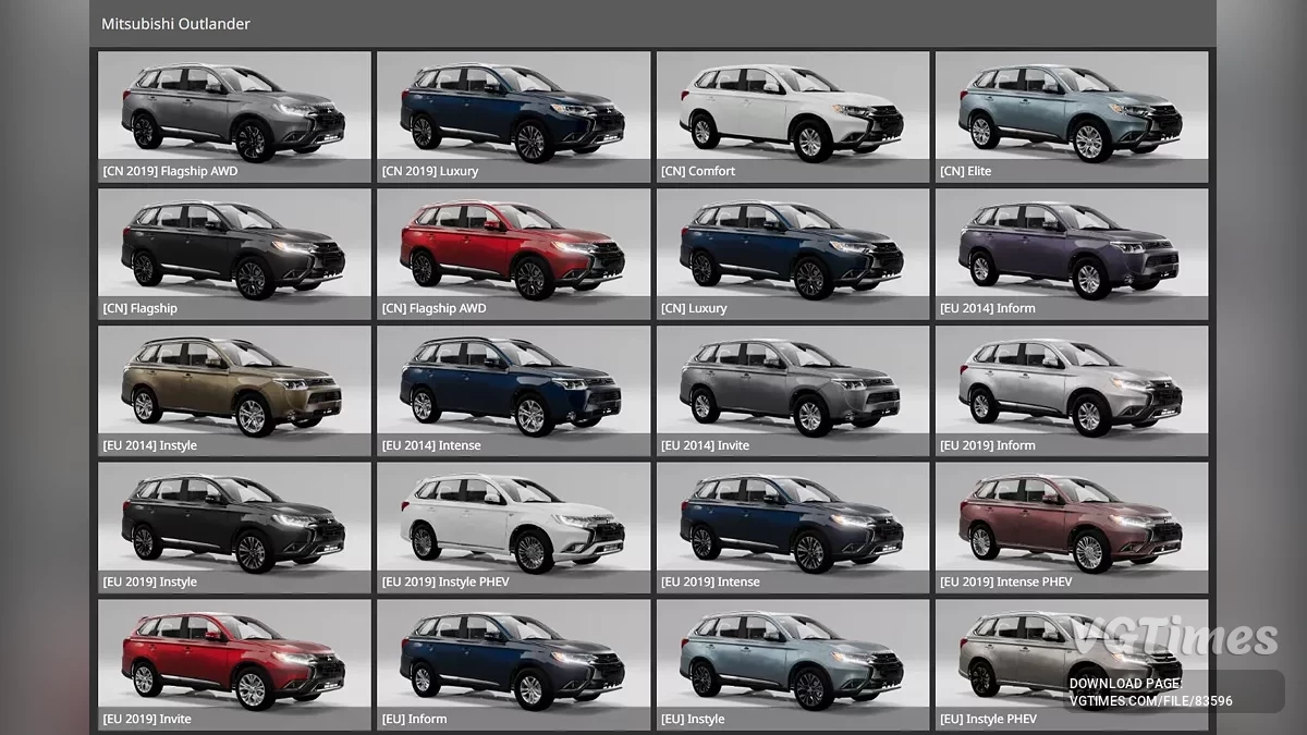 BeamNG.drive — Mitsubishi Outlander 2014-2021 v1.0 (0.35.x)