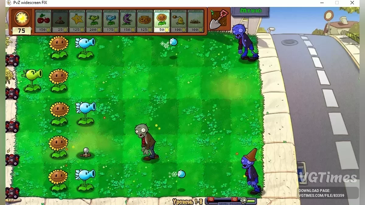 Plants vs. Zombies — Мод для широкоформатных 16:9 мониторов (русский язык)
