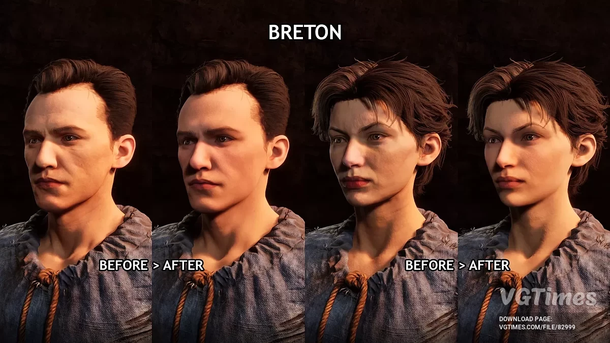 The Elder Scrolls 4: Oblivion Remastered — Новые текстуры для молодых лиц