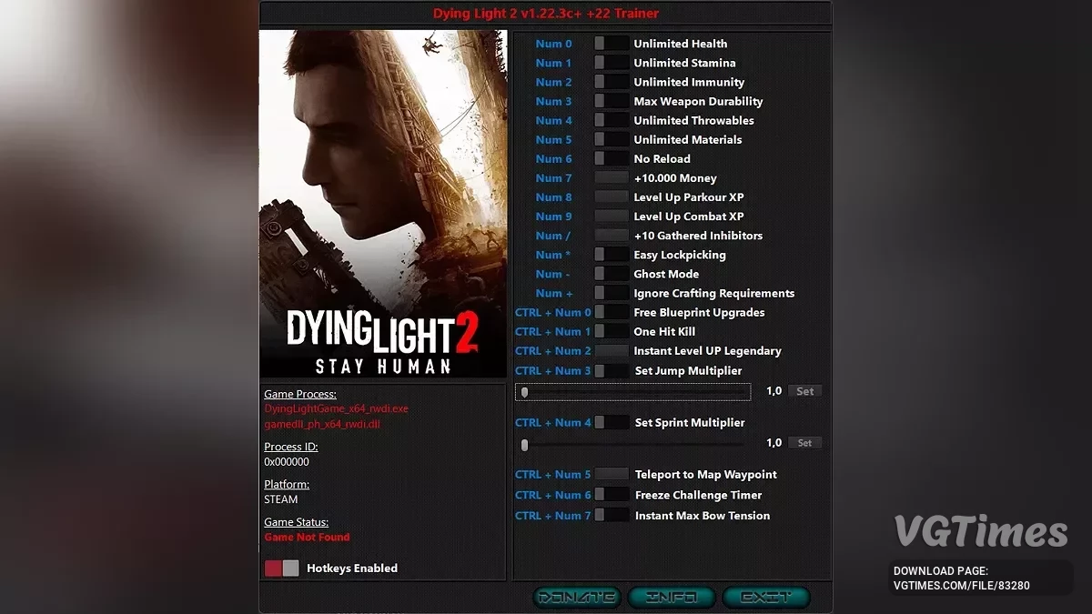 Dying Light 2 Stay Human — Трейнер (+22) [1.22.3c]