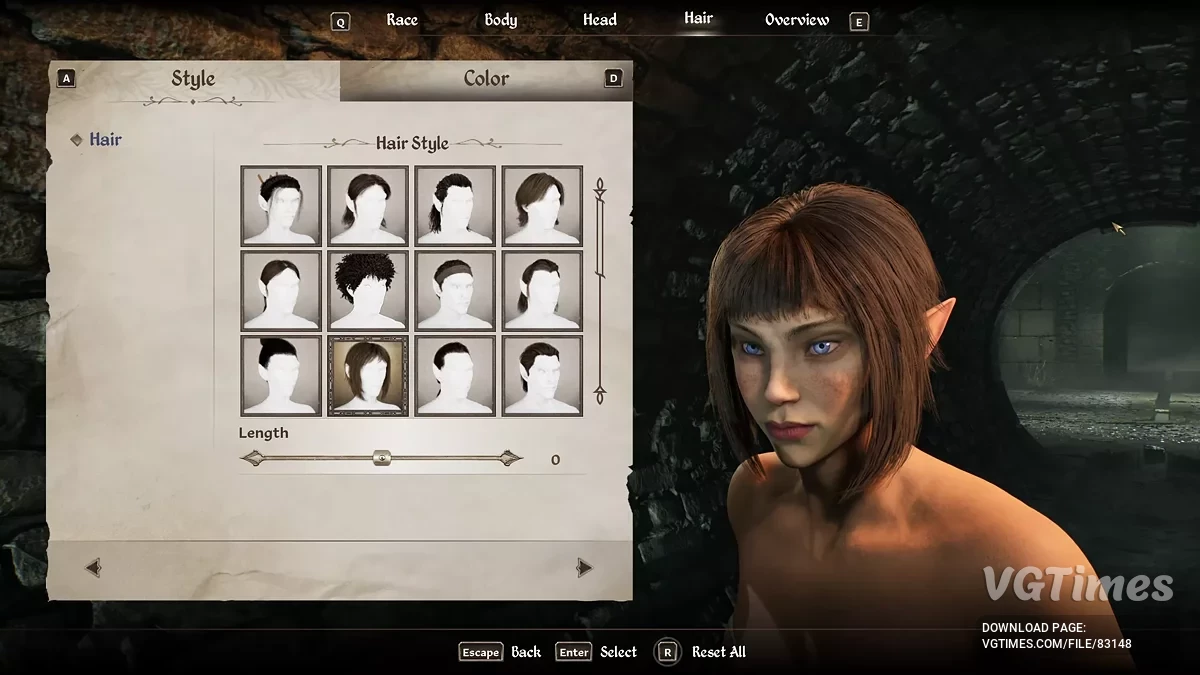 The Elder Scrolls 4: Oblivion Remastered — Улучшенная челка и длина "Придворной" прически