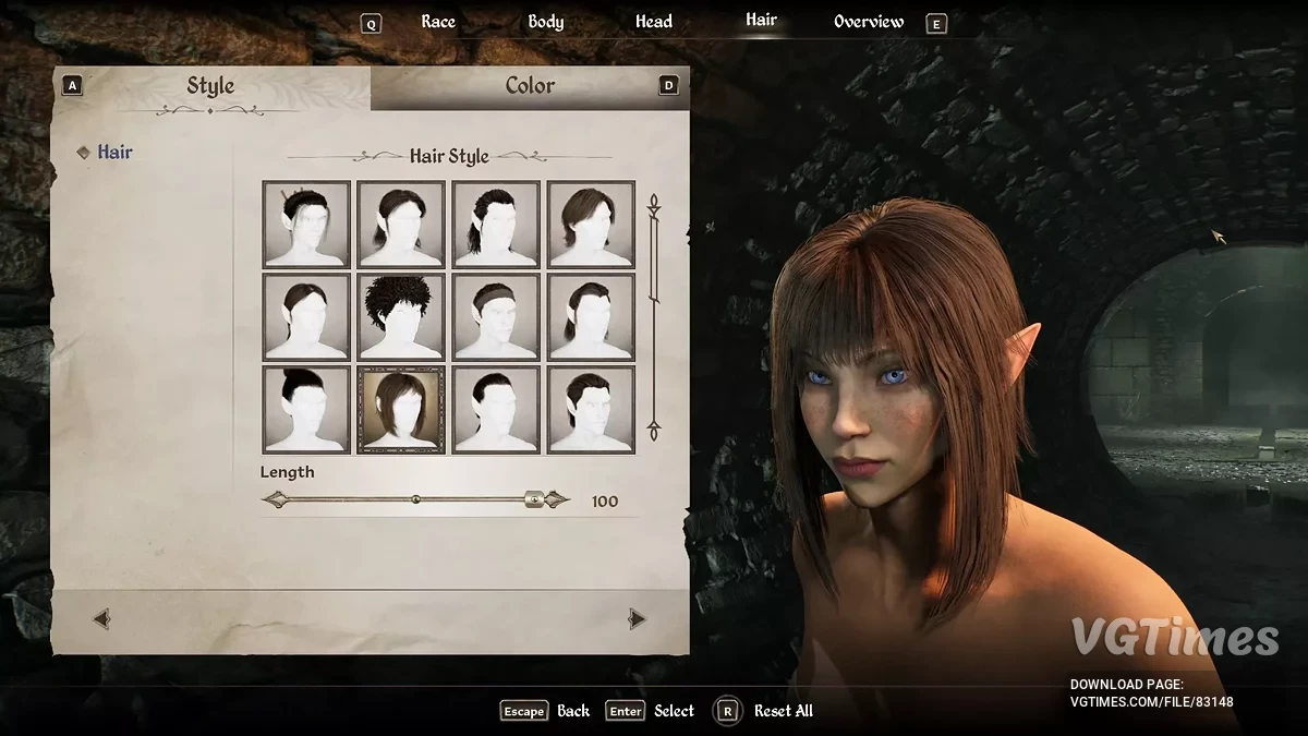 The Elder Scrolls 4: Oblivion Remastered — Улучшенная челка и длина "Придворной" прически