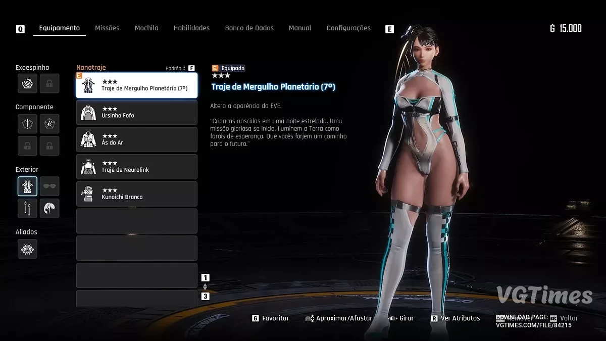 Stellar Blade — Белый и чёрный костюм Lipstream из игры DOA XVV