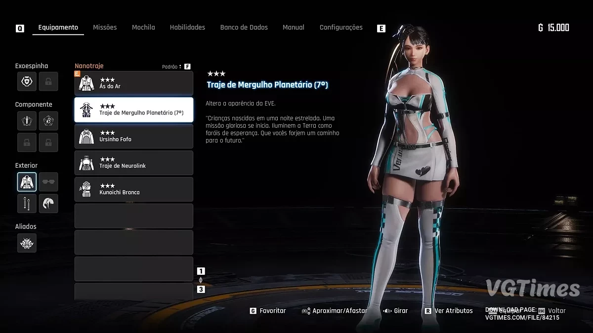 Stellar Blade — Белый и чёрный костюм Lipstream из игры DOA XVV