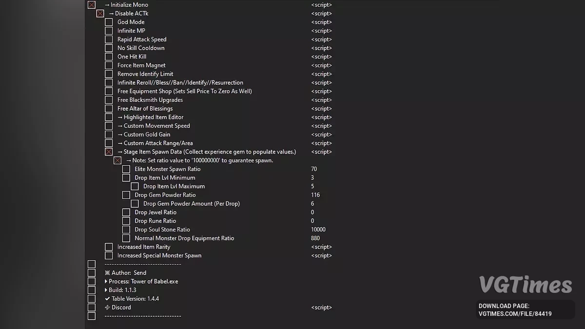 Tower of Babel: Survivors Of Chaos — Таблица для Cheat Engine [UPD: 13.06.2025]