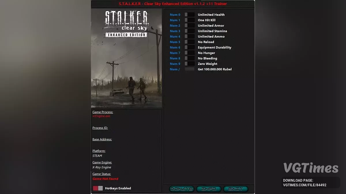 S.T.A.L.K.E.R.: Clear Sky - Enhanced Edition — Трейнер (+11) [1.1.2]