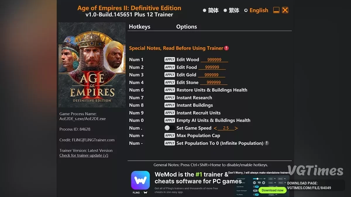 Age Of Empires 2: Definitive Edition — Трейнер (+12) [1.0 - Build.145651]