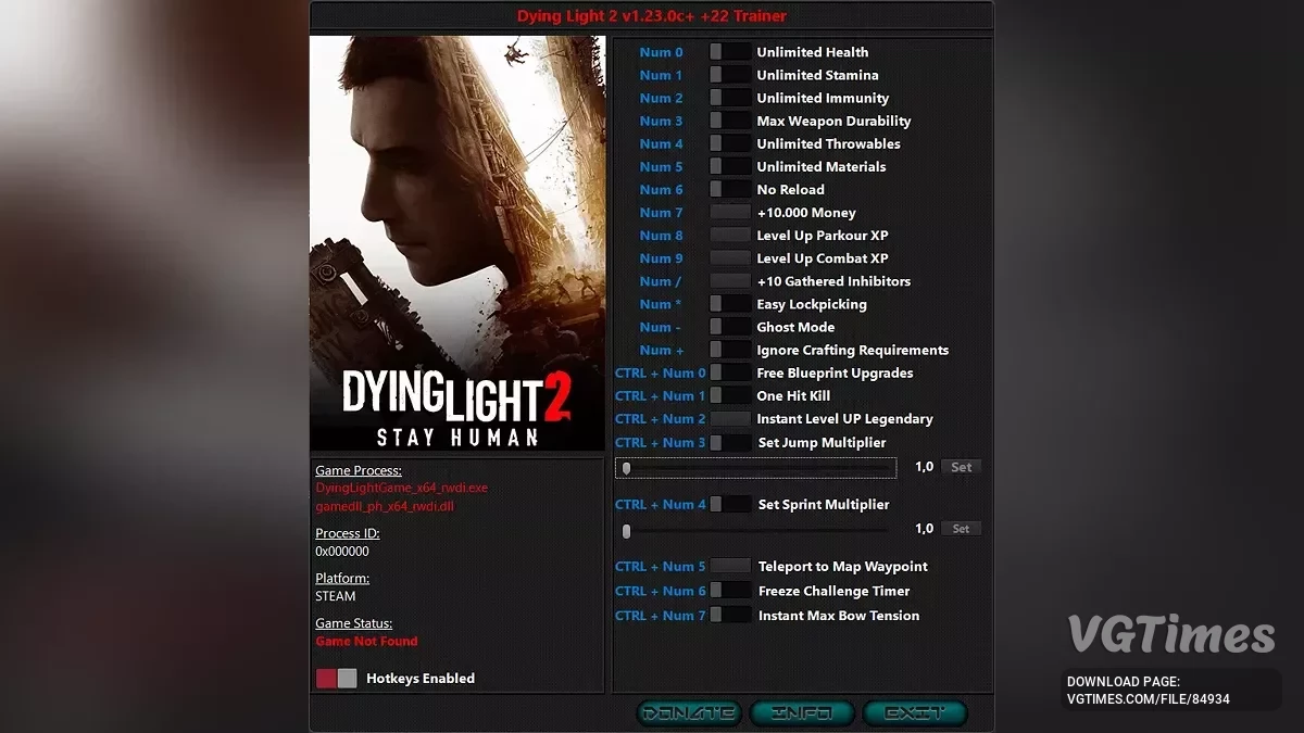 Dying Light 2 Stay Human — Трейнер (+22) [1.23.0c]