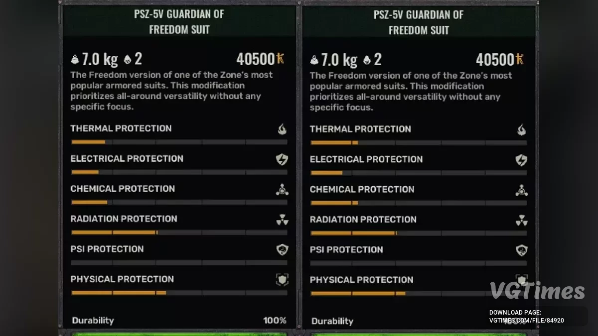 S.T.A.L.K.E.R. 2: Heart of Chornobyl — Улучшенные костюмы